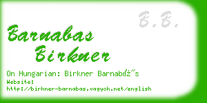 barnabas birkner business card